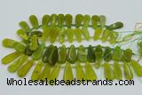 CTD3702 Top drilled 10*20mm - 15*45mm freeform Korean jade beads