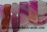 CTD371 Top drilled 10*20mm - 12*55mm wand fuchsia agate beads