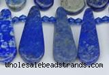 CTD3716 Top drilled 10*20mm - 15*45mm freeform lapis lazuli beads