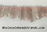 CTD3721 Top drilled 8*20mm - 10*50mm sticks rose quartz beads