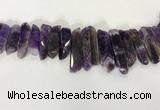 CTD3723 Top drilled 8*20mm - 10*50mm sticks amethyst beads