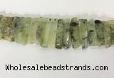 CTD3725 Top drilled 8*20mm - 10*50mm sticks green rutilated quartz  beads