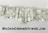 CTD3734 Top drilled 8*20mm - 10*50mm sticks white howlite beads