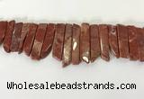 CTD3737 Top drilled 8*20mm - 10*50mm sticks red jasper beads