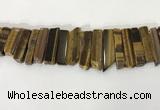 CTD3738 Top drilled 8*20mm - 10*50mm sticks yellow tiger eye beads