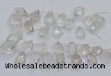 CTD3750 Top drilled 15*20mm - 25*30mm faceted nuggets white crystal beads