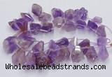 CTD3751 Top drilled 15*20mm - 25*30mm faceted nuggets amethyst beads