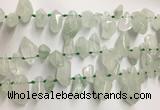 CTD3753 Top drilled 6*12mm - 13*18mm nuggets green quartz beads