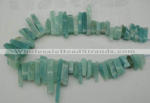 CTD390 Top drilled 10*20mm - 12*50mm wand amazonite beads