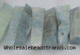 CTD394 Top drilled 8*18mm - 10*50mm wand aquamarine beads