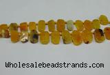 CTD4002 Top drilled 14*22mm - 22*42mm freeform agate gemstone beads