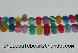 CTD4009 Top drilled 14*22mm - 22*42mm freeform agate gemstone beads