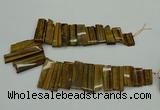 CTD405 Top drilled 12*25mm - 18*50mm sticks yellow tiger eye beads