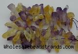 CTD420 Top drilled 12*25mm - 18*40mm nuggets amethyst & citrine beads