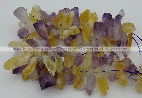 CTD420 Top drilled 12*25mm - 18*40mm nuggets amethyst & citrine beads