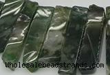 CTD434 Top drilled 10*25mm - 10*45mm sticks moss agate beads