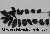 CTD438 Top drilled 10*25mm - 20*45mm freeform black tourmaline beads