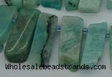 CTD445 Top drilled 8*20mm - 10*35mm sticks amazonite beads