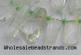 CTD454 15.5 inches 8*20mm - 15*38mm freeform green phantom quartz beads