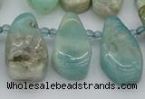 CTD489 Top drilled 10*22mm - 15*45mm freeform amazonite beads