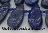 CTD496 Top drilled 10*22mm - 15*45mm freeform lapis lazuli beads