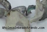 CTD563 Top drilled 10*20mm - 10*40mm freeform plated agate beads