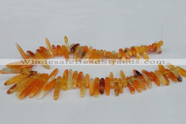 CTD584 Top drilled 6*20mm - 6*45mm wand agate gemstone beads