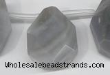 CTD616 Top drilled 22*30mm - 25*35mm faceted freeform grey agate beads