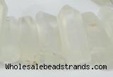 CTD625 Top drilled 10*25mm - 12*35mm faceted nuggets white crystal beads