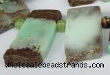 CTD638 Top drilled 15*25mm - 20*40mm freeform australia chrysoprase beads