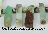 CTD639 Top drilled 8*20mm - 8*45mm wand australia chrysoprase beads