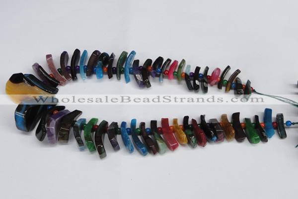 CTD714 Top drilled 12*25mm - 15*40mm wand agate gemstone beads