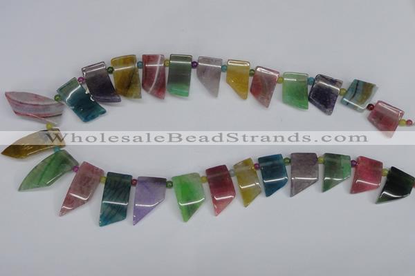 CTD738 Top drilled 15*20mm - 15*40mm wand agate gemstone beads