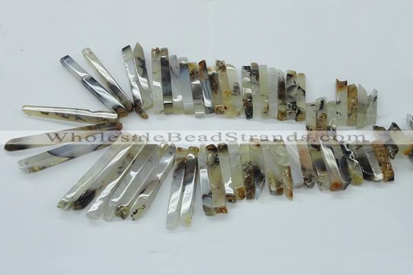 CTD830 15.5 inches 6*30mm - 7*65mm sticks montana agate beads