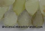 CTD931 Top drilled 13*18mm - 18*25mm freeform lemon quartz beads