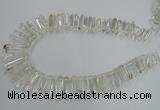 CTD935 Top drilled 6*15mm - 7*40mm wand AB grade white crystal beads