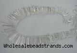 CTD936 Top drilled 6*15mm - 7*40mm wand A grade white crystal beads