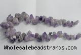 CTD952 Top drilled 8*12mm - 18*25mm faceted nuggets plated amethyst beads