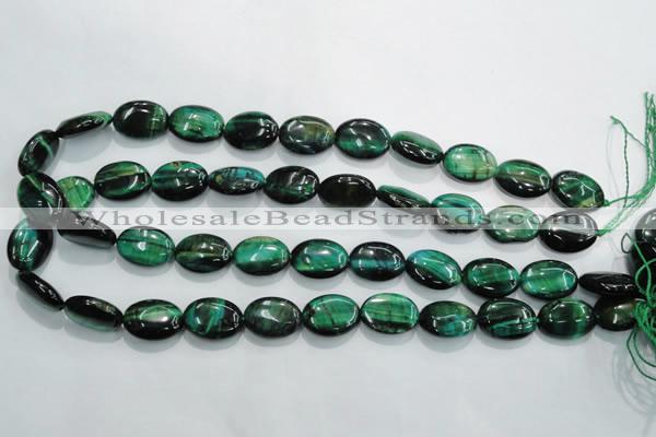 CTE1043 15.5 inches 13*18mm oval dyed green tiger eye beads