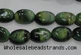 CTE1048 15.5 inches 10*14mm oval dyed green tiger eye beads