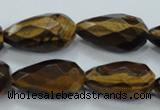 CTE117 15.5 inches 14*26mm faceted teardrop yellow tiger eye beads