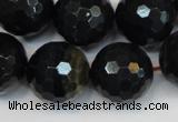 CTE1192 15.5 inches 18mm faceted round blue tiger eye beads