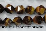 CTE1203 15 inches 12mm faceted nuggets yellow tiger eye beads