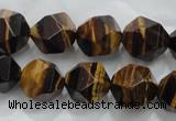 CTE1204 15 inches 14mm faceted nuggets yellow tiger eye beads