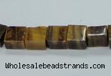 CTE121 15.5 inches 10*10mm cube yellow tiger eye beads wholesale