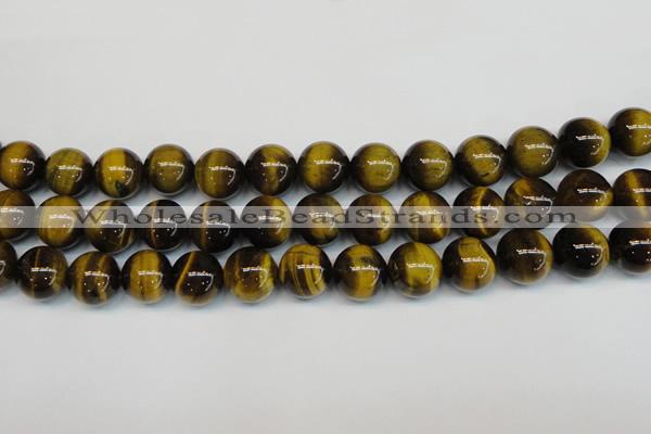 CTE1221 15.5 inches 12mm round AB+ grade yellow tiger eye beads