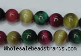 CTE134 15.5 inches 10mm round dyed tiger eye gemstone beads