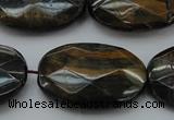 CTE1375 15.5 inches 25*35mm faceted oval yellow & blue tiger eye beads