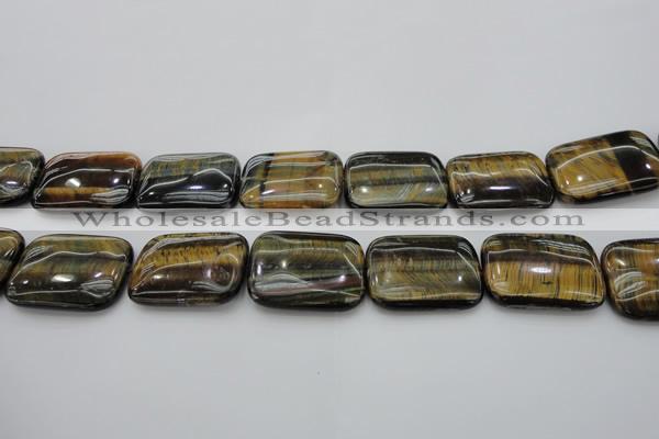 CTE1384 15.5 inches 30*40mm rectangle yellow & blue tiger eye beads