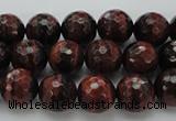 CTE1461 15.5 inches 6mm faceted round red tiger eye beads